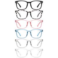 Blue Light Blocking Glasses - 6 Pack Fashion Square Fake Eyeglasses, Anti UV Ray Computer Gaming Glasses, Blue Blockers Glasses for Women/Men