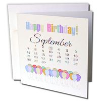 3dRose Birthday on September 3Rd Colorful Happy Birthday and Balloons, Greeting Cards, Set of 6 (gc_181530_1)