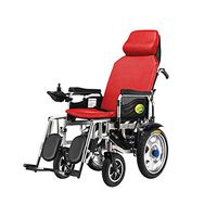 ZQZ Electric Wheelchair, Elderly Disabled Fully-disposed Wheelchair, Foldable Portable Four-Wheel Automatic Intelligent Nursing Car (#) (Color : Red)