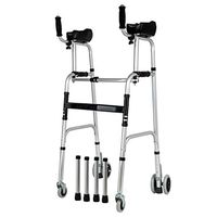 Standard Walkers Walkers Walker Collapsible Walker Adjustable Walking Aid Equipment Wheels Armrest Pads 360 Degree Rotatable Walker Suitable Seniors People Reduced Handling to Withsta