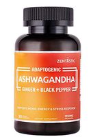 Zentastic Ashwagandha Capsules  - Made with Organic Ashwagandha Root Powder, Organic Ginger, Black Pepper Extract - Natural Anxiety & Stress Relief, Mood & Energy Enhancer - 90 Veggie Capsules