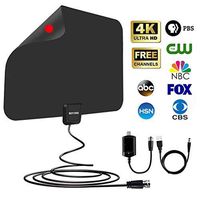 [2019 Latest] Amplified TV Antenna 60-85 Miles Range - HD Digital TV Antenna Support 4K 1080P & All TVs with Powerful Detachable Singal Amplifier -13.5ft Longer Coax Cable