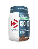 Dymatize ISO100 Hydrolyzed Protein Powder, 100% Whey Isolate Protein, 25g of Protein, 5.5g BCAAs, Gluten Free, Fast Absorbing, Easy Digesting, Dutch Chocolate, 1.6 Pound