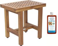 AquaTeak Patented 18" Grate Lotus Teak Shower Bench & AquaTeak Premium Teak Oil