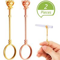 2 Pieces Rose Ring Cigarette Holder, Finger Cigarette Holder Ring, Elegant Lady/Gentleman Smoker Cigarette Holder Ring, Cigarette Holder for Women and Men (Rose Gold and Gold, 0.63 Inch)
