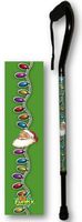 Walking Cane Offset Foam Handle Aluminum Adjustable with Santa Claus Design Men or Women