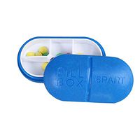 Cgqjingqi Medicine Pill Organizer, Unique Spring Assisted Open Design Creative Capsule Six-Piece Pill Box Organizer (Color : Bule)