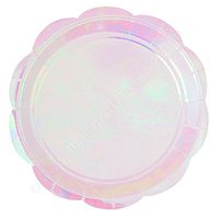 Illume Partyware Iridescent and Pastel Large Plate, Disposable, 10 Count, 9 inch for Birthday Party, Kids Party, Unicorn Party