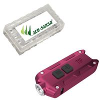 Nitecore TIP USB Rechargeable Keychain XP-G S3 light - 360 Lumens - Choice of 7 Colors w/Eco-Sensa Battery Case (Red)