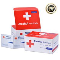 MQLFUN 200 Pcs Alcohol Wipes, Disposal Alcohol Prep Pads, Individually Wrapped Alcohol Swabs Sheets, 75% Alcohol Cotton Pads for Cleaning Smartphone Glasses Lens, Cleansing Dishes