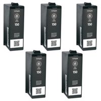 Amsahr LEX14N1636 Compatible Replacement Lexmark Ink Cartridges for Select Printers/Faxes with 5 Black Cartridges