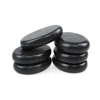 Romonacr 6Pcs Professional Hot Massage Stone Set Natural Lava Heated Stones Basalt Warmer Rock for Spa, Massage Therapy (2.36 x 3.14in) (6Pcs-2)