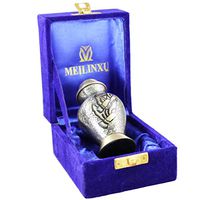 Keepsake Urns for Human Ashes Small, Mini Funeral Cremation Urn Adult - Fits a Small Amount of Cremated Remains -Display Burial at Home or Office Decor (Black Arcadia Flying Birds, Brass Hand Engraved