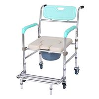 XRX Aluminum Folding and Portable Commode Chair for Toilet with Arms,Toilet Style Seat and Cover