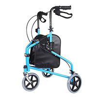 3 Wheel Walker for Seniors,Foldable Height Adjustable Rollator Walker,Elderly Shopping cart with Brake Walker