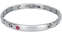 Elegant Surgical Grade Steel Medical Alert ID Bracelet for Men and Women (Women's, Blank/Empty} No Message)
