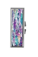 jkfgweeryhrt Pill Box for Purse or Pocket Pill Case Decorative Boxes Gift Box Pill Organizer for Travel Pill Box - Painted Feathers