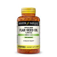 Mason Natural, Flax Seed Oil, 1000 Mg (Omega 3-6-9 Linaza), Softgels, 100 Count Bottle (Pack of 3), Dietary Supplement with Omega Fatty Acids from Flax Seed, Supports Heart and Joint Health