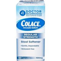 Colace Docusate Sodium Stool Softener, 100 mg Capsules, 60 Count (3 Pack ) ICV$D
