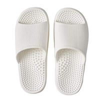 Deerway Acupressure Massage Slippers Therapeutic Reflexology Sandals for Foot Acupoint Massage Shiatsu Arch Pain Relief Non-Slip Massage Shoes for Bath Shower (7-7.5 W US Women/6-6.5 W US Men, White)