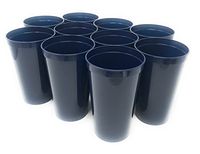 CSBD Stadium 22 oz. Plastic Cups, 10 Pack, Blank Reusable Drink Tumblers for Parties, Events, Marketing, Weddings, DIY Projects or BBQ Picnics, No BPA (Navy Blue)