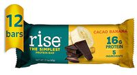 Rise Whey Protein Bar, Chocolate Banana, Healthy Breakfast & Snack Bar, 16g Protein 4g Dietary Fiber, 5 Natural Whole Food Ingredients, Simplest Non-GMO, Gluten Free, Soy Free Bar, 12 Pack