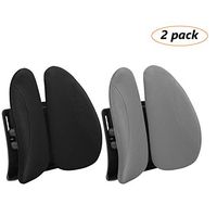 Urbo Ergonomic Lumbar Back Support with Height Adjustment to Fit Any Seat, Movable Wings That Adapt to Your Shifts & Movements in Office or at Home (Two Pack)