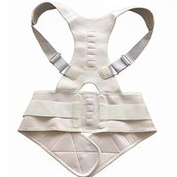 Women Men Orthopedic Back Brace Lumbar Support Magnetic Posture Corrector Straight Braces Belts,White,M