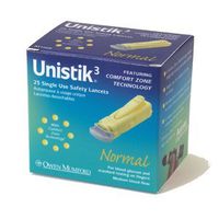 LANCETS SAFETY UNISTIK3 NORMAL 25EA OWEN MUMFORD INC.