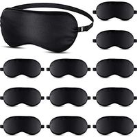 12 Packs Silk Sleep Mask Eye Mask for Women and Men Soft Silk Sleeping Eye Blindfold with Elastic Strap for Night's Sleep, Travel and Nap