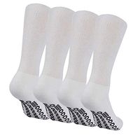 Socks Daze Loose Top Anti Skid Comfortable Cushion Diabetic Socks for Parent 4 Pairs White Large