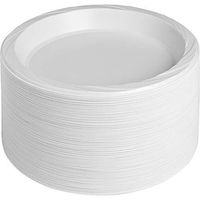 Genuine Joe 10323 Plastic Plates Reusable/Disposable 10-1/4-Inch 125/PK White