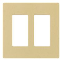 Lutron Claro 2 Gang Decorator Wallplate, SC-2-GS, Goldstone