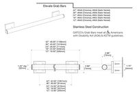 Gatco 950 Elevate Grab Bar, 12-inch, Satin Nickel