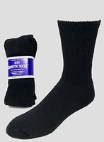 Diabetic Socks, Creswell Diabetic Socks, 12 Pack, for Men and Women, Medical Socks for Neuropathy,Edema, Diabetes, Non-Binding, Made in The USA, Full Cushion Crew Length, Size 10-13 Large, Black
