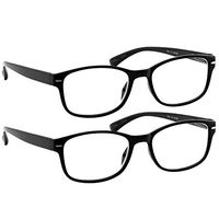 Reading Glasses 2 Pack Black Always Have a Timeless Look, Crystal Clear Vision, Comfort Fit with Sure-Flex Spring Hinge Arms & Dura-Tight Screws 100% Guarantee +2.25