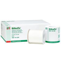 Silkafix Adhesive Tape, Silk Medical & First Aid Tape for Wound Dressings, Easy to Tear Tape for Catheters, Cannulas, Drains, and Probes, Latex Free, Strong Adhesion Tape, 5 cm x 5 m