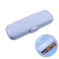 Pill Box Travel Large Pill Organizer Outdoor Medicine Storage Organizer Container Case for Purse or Pocket Blue