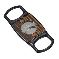 Personalized Visol Silvis Wood Plate Dual Blade Cigar Cutter with Free Laser Engraving