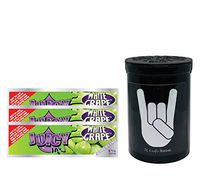 Herb Airtight Container Fresh Kettle with Juicy Jay's White Grape 1.25 Flavored Hemp Rolling Papers 3 Count DC Crafts Nation- Metal