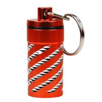 Moisture-free Airtight Metal Pill Fob (Orange Sparkle)