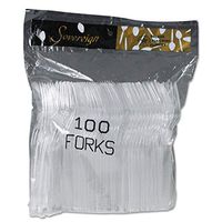Sovereign Clear Premium Plastic Forks 100 Per Bag