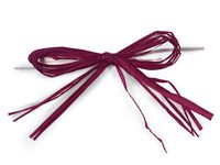 BURGUNDY 4" Pre-Tied Raffia Bowswith 6" Twist Ties (10 unit, 12 pack per unit.)