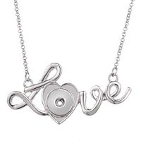 Women Flower Crystal Jewelry Necklace Pendant Fit 18mm Noosa Snap Button N405 Prom Woman Pretty Stylish Simple Elegant Jewerly Aesthetic Accessory Daily Comfy