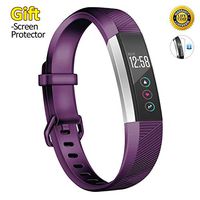 JOMOQ Replacement Bands Compatible for Alta/Alta HR, Soft Customised Waterproof Adjustable Sport Rubber Smartwatch Fitness Replacement Strap Wristbands Small Large (Dark Purple, Small)