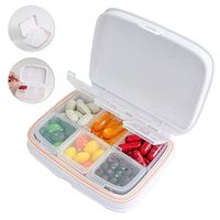 SYOSIN Travel Pill Organizer, Portable Pill Box and Organizer Daily Pill Case, Medicine Organizer Moisture Proof Pill Box for Vitamins, Medications Cod Liver Oil, Supplements (White)