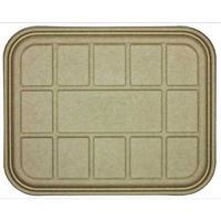 World Centric Compostable Fiber Catering Tray Lid for 104 and 120 Ounce Container - 200 per case.