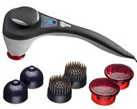 Dual Head Handheld Percussion Massager with Heat, for Back, Neck, Arms, Shoulder, Thighs, and More, by Bruntmor