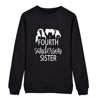 HNTDG Women Pattern Letter Printing Round Neck Long Sleeve Casual Lightweight Blouse Sweatshirt Black