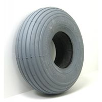 2- Wheelchair Scooter Tires; Foam Filled, 10x3" (260x85) (3.00-4), Lt Grey, Ribbed Tread C179 114107